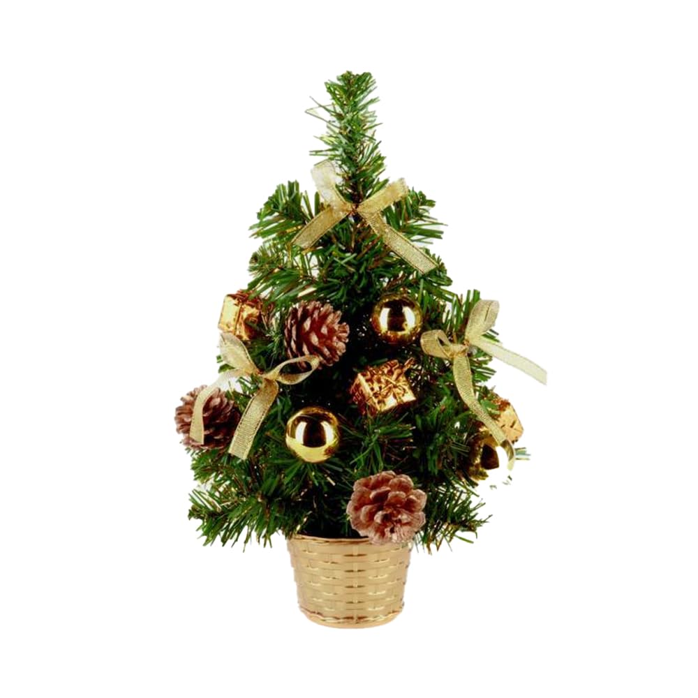 30cm Gold Dressed Christmas Tree