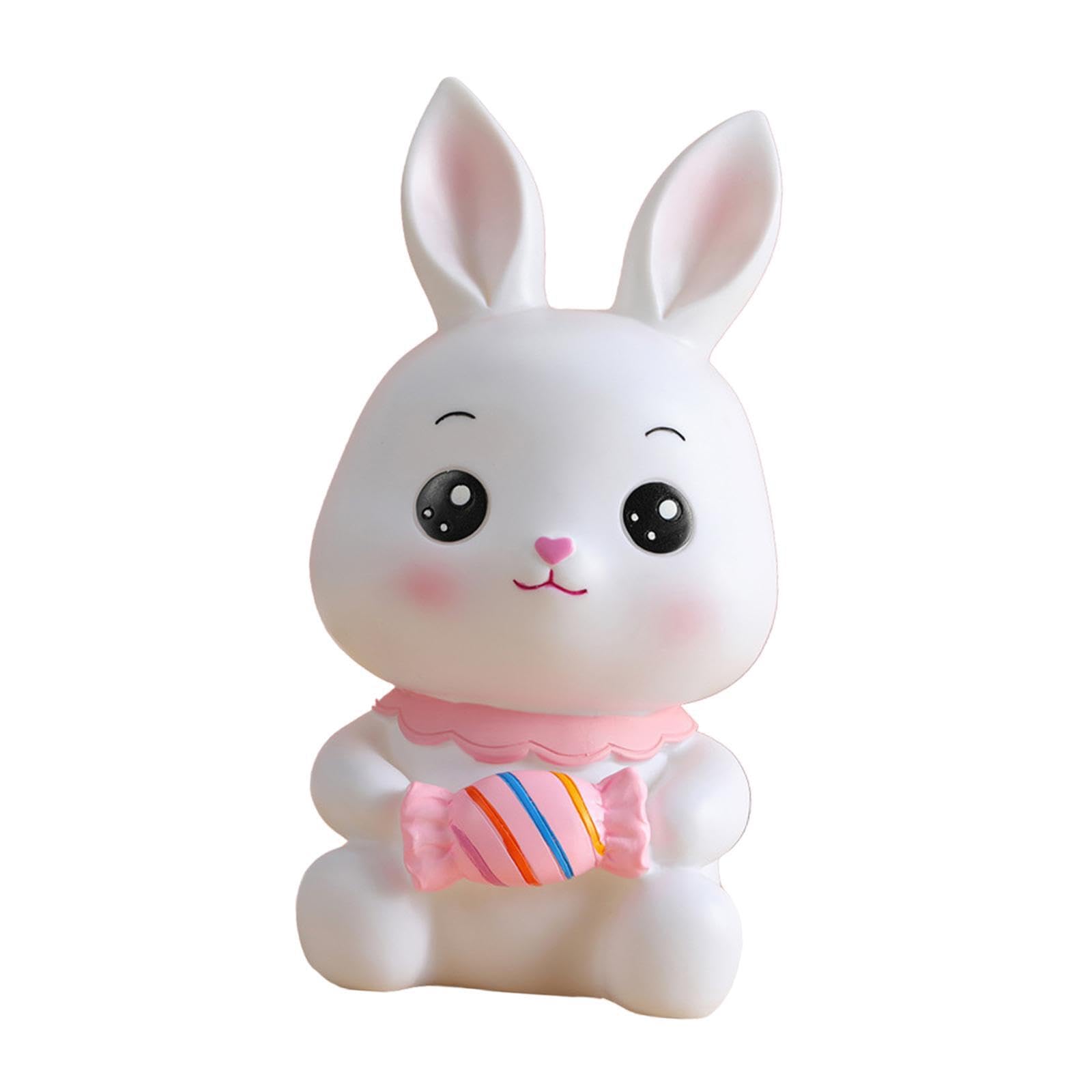 TWISAXC Premium Piggy Bank Bunny Figurines Money Saving Pot For Decoration Bedroom Money Saving Jar Is Suitable For Decoration Bedroom Bunny Statue Jar Feng