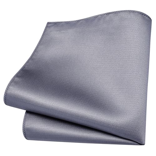 Image of Branduce 3.15 inch(8cm) Solid Formal Tie and Pocket Square Plain Necktie Lapel Pin and Tie Clip Set for Men