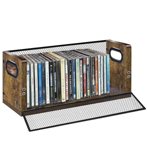 Image of PUTNATRURE CD Storage Box, Hold 38 CD Cases, Stackable Music Tower with Magnetic Opening Door for Easy Access, Desktop Disc Organizer for Home and Office