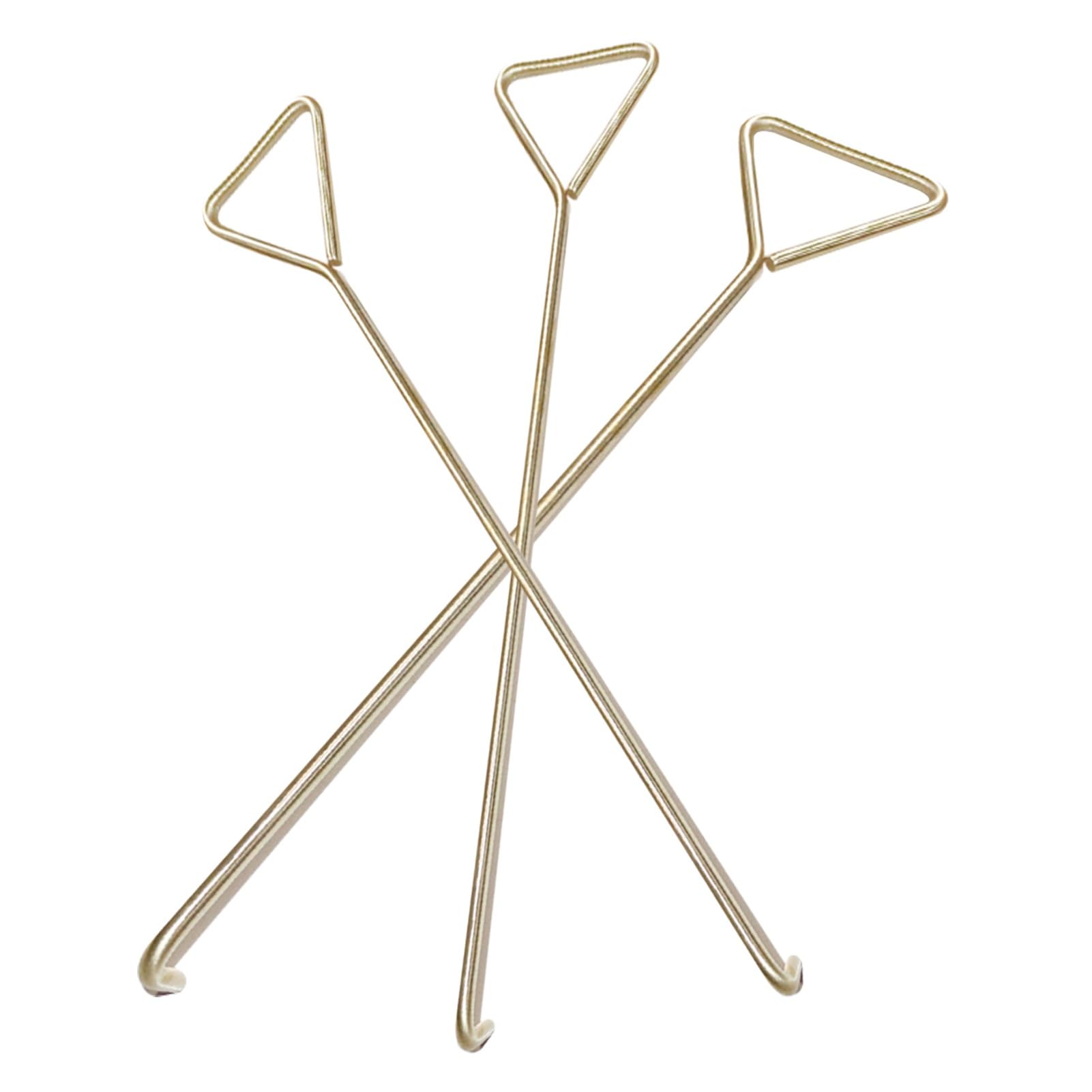 ZIMGOD 3 Pieces Brass Manhole Lifting Keys for Removing Covers, Multifunction Triangle Handle Sewer Lids Pulling Hook, Sturdy Septic Tank Cover Moving Tool(90cm (35 3/8