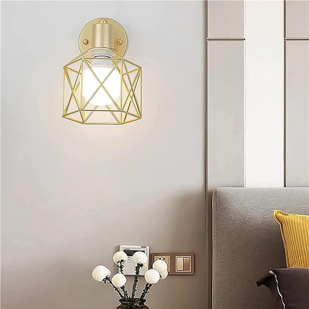 Metalowa lampa ścienna E27 w stylu industrialnym do sypialni, zagłówka, garażu lub łazienki.