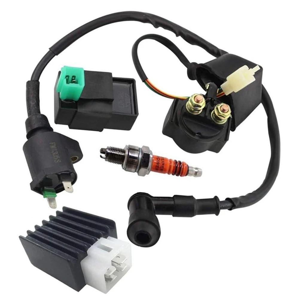 Interruptores Relé Arranque Bobina de encendido para motocicleta, solenoide, relé, regulador voltaje, caja CDI 5 pines, chispa para karts para 50 cc, 70, 90, 110 y 125