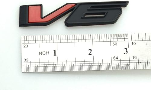 Miniatura 4 de 1 calcomanía de repuesto para placa de identificación de emblema V6 3D para Canyon Colorado 17-20 (rojo negro)