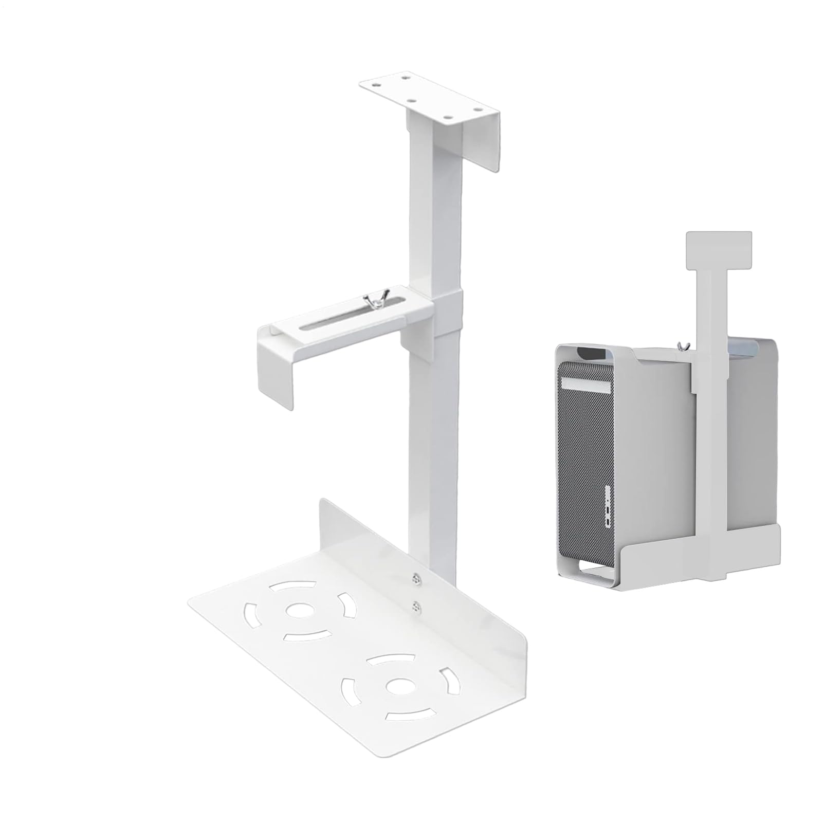 -Supporto - Supporto da parete per PC sotto la scrivania, supporto da | parete sotto la scrivania | Altezza e larghezza regolabile -Supporto da scrivania può contenere fino a 30 kg, supporti per PC