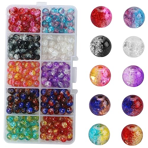 Housoutil Vidrio Craquelado Kit De Caja De Compartimentos Para DIY Joyería Accesorios De Bisutería y Manualidades