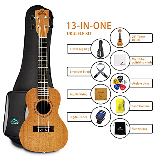 Image of EASTROCK Concert Ukulele 23 inch Mahogany Beginners Kit | Ukulele big package kit, suitable for adults and beginners, ideal for practice, daily playing, and home use