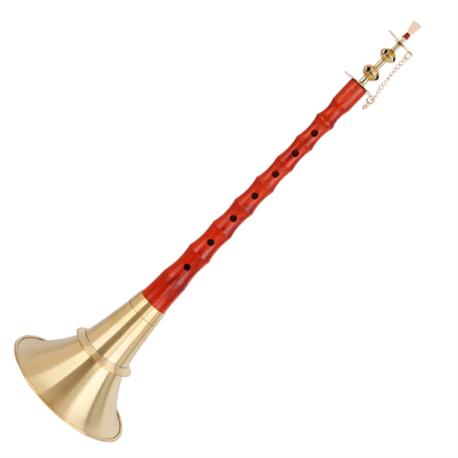 Suona Instrument Red Rosewood Pole Brass Bowl Suona Folk Traditional Suona Woodwind Instrument With Accessories (Color : 31cm)