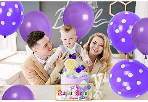 Image of RasuDecor 10 Pieces 12 inch Polka Dot Latex Balloon Red and Blue with White Dot Colorful Balloons (5+5), 12 Inch Latex Polka Dots Balloons for Kids Women Men Birthday Easter Engagement Wedding, Halloween Party Supplies Decor #RasuImpex (10Pcs 12 inchPolkaDotRedBlue)