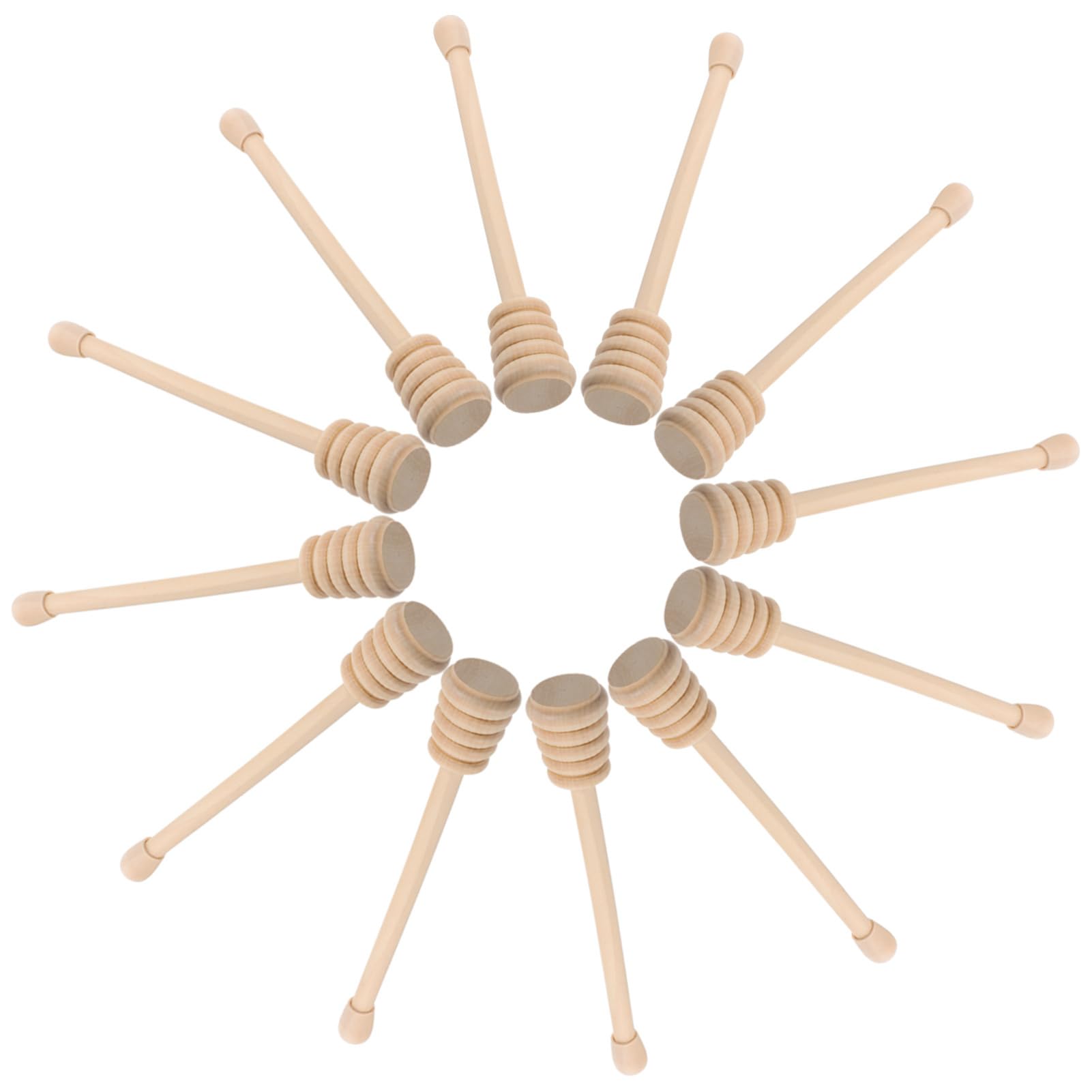 ASAKKURA 12PCS Wooden Sticks Convenient Honey Stirrer for Mixing Easy to Clean