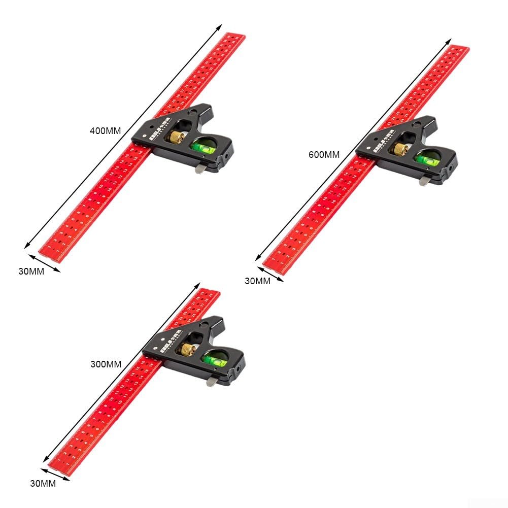 DAZZLEEX Ensemble d'équerre réglable en alliage d'aluminium multifonctionnel avec équerre à angle droit (600 mm)