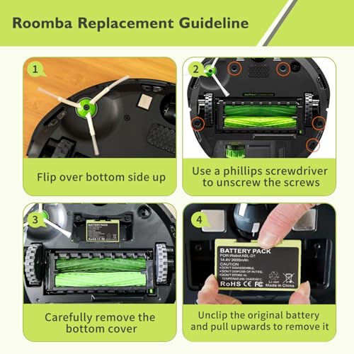 Image of Replacement Battery for iRobot Roomba i7 /i7+ /j7 /j7+ /i3 /i4 /i8 & e5 /e6 Series Replacement Battery Compatible with 20+ Models (7150, 7158, 7556, e5150, e6198)