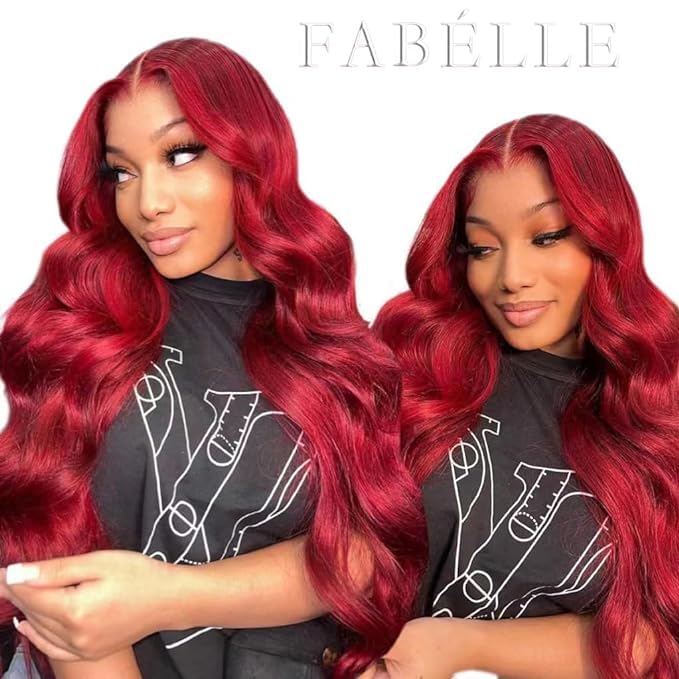 FABLLE Pink Lace Front Wig - 30 Inch Glueless Body Wave Synthetic Wig with Baby Hair Gradient Pink Color