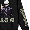 Bioworld Jujutsu Kaisen Saturo Goju Crew Neck Long Sleeve Black Adult Sweatshirt - Image 3