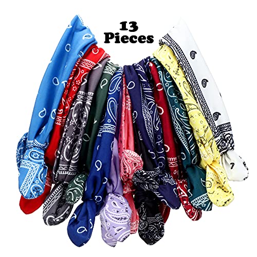 Willbond YY-WILLBOND-798387 13 Pieces Bandana Headband For Women Paisley Hair Bandanas Boho Bow Headbands Elastic Knot Rabbit Ear Head Wrap Cute Hair Accessories thumb #3