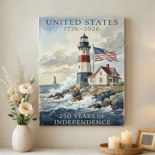 Toile murale phare nautique pour un salon au style bord de mer