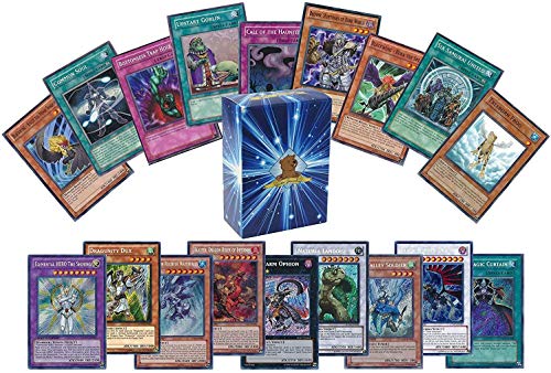 Yugioh 50 Card Lot - 10 Holo Foils - Yugioh Cards TCG Deck Box - Includes Golden Groundhog Treasure Chest Storage Box