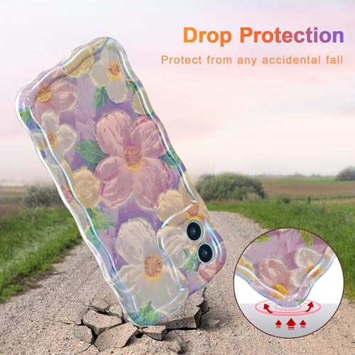 Coque iPhone 12 polyuréthane thermoplastique protection motif fleurs rétro rose - 3