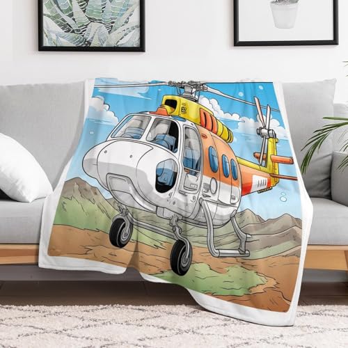 Manta de forro polar de helicóptero reversible para cama 3