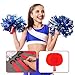 VAIPI 24 Pcs Cheerleader Pom Poms Tags Cheerleading Name Tags Gear Tags Blank Ribbon Name Labels for Travel Suitcases Backpack Keychains (Red)