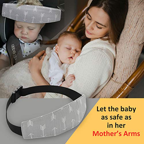 Image of Baby Carseat Head Support,Car seat Straps Pillow Support Ban,Stroller Neck Relief Strap Headrest,Slumber Sling Sleep Positioner for Toddler Infants Child Children Kids(Gery)