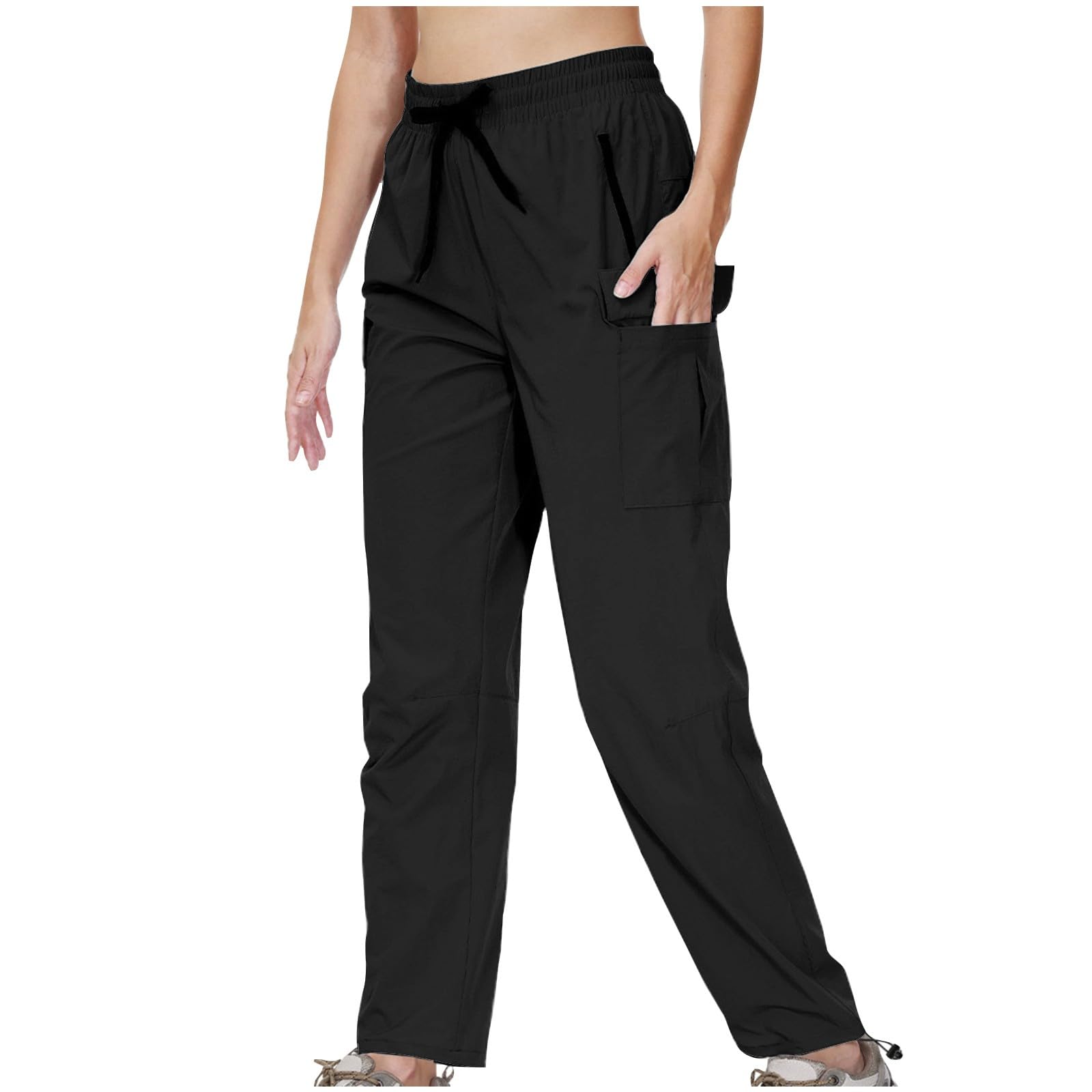 Hiking Cargo Joggers for Women Lightweight Quick Dry Outdoor Sweatpants Elastic Waist Athletic Pant with Multi Pockets
