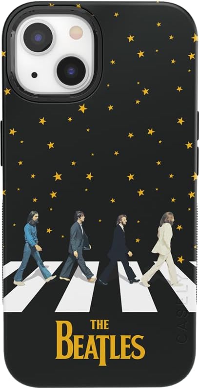 Casely Funda diseñada para iPhone 13, Beatles, paseo nocturno, imagen dual de Abbey Road, funda atrevida compatible con MagSafe