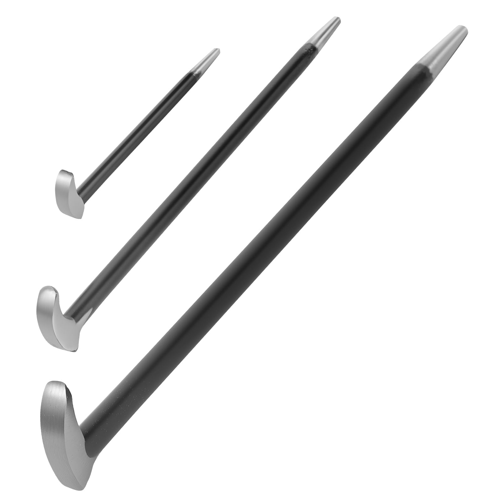 3pcs Heel Bar Set Podgers Pry Bars Toe 150, 300, 400mm for Demolition Tasks