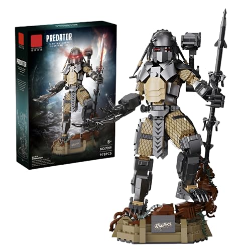 Fuleying Alien Warrior Building Set for Adults 978 Pieces Predator Building Bricks Kit Xenomorph Horror Action Figure Model Toy Gift for Adults Kids Aged 8+