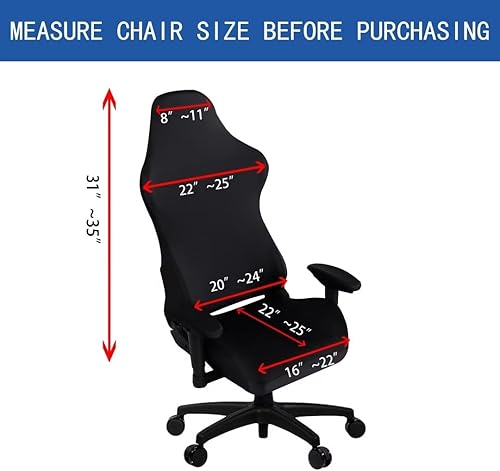 Miniatura 2 de SARAFLORA Paquete de 2 fundas para silla de juegos, fundas elásticas para silla de computadora, funda extraíble para silla de oficina, silla