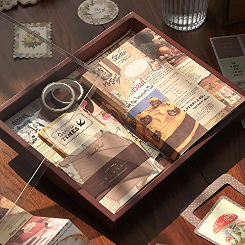 Image of 348 Pcs Scrapbook Kit Vintage Aesthetic Scrapbook Kit for Bullet Junk Journal Stationery A6 Grid Notebook,Journaling Supplies Birthday Craft Gift for Teen Girl Kid Women(Vintage)