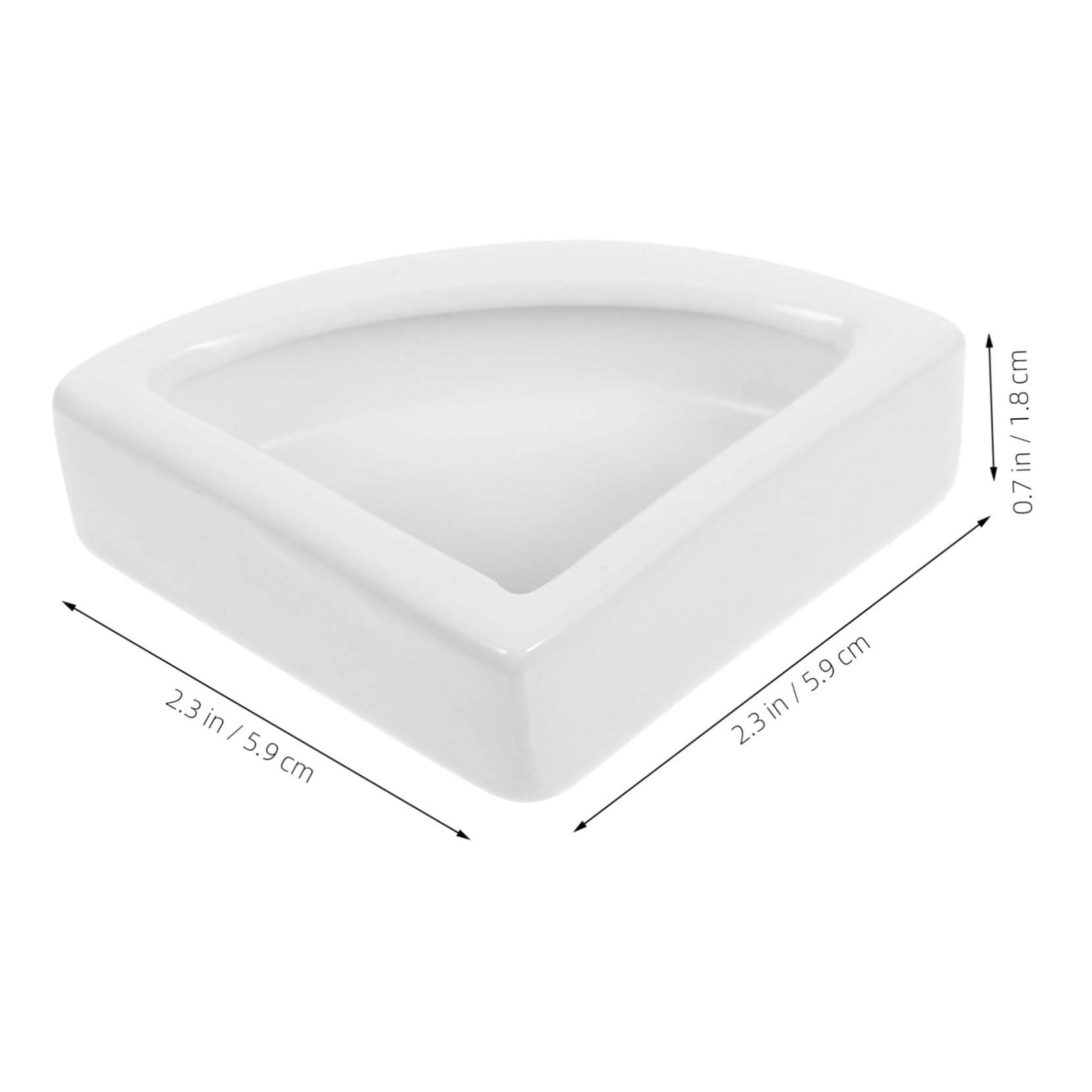 HEMOTON 2Pcs Medium Triangle Reptile Feeding Bowl Escape Food and Water Dish for Lizards Geckos and Reptiles White