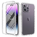 Leedia Kompatibel mit iPhone 14 Pro Hülle 360 Grad Handyhülle mit Eingebautem Displayschutz iPhone 14 Pro Hülle Stoßfest iPhone 14 Pro Schutzhülle Bumper Transparent Case für iPhone 14 Pro 6,1