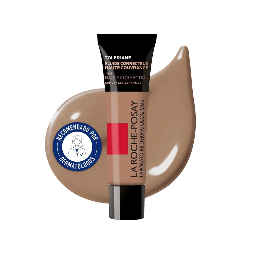 La Roche Posay - Toleriane Base de Maquillaje Fluida Correctora de Alta Cobertura, Larga Duración 16h, Acabado Mate, Corrige, Unifica y Protege, Con SPF 25, Para Todo Tipo de Pieles, Tono: 11, 30ml