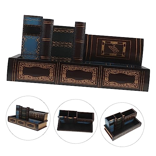 Pot de rangement bureau bois rétro Uonlytech pour intérieur cosy