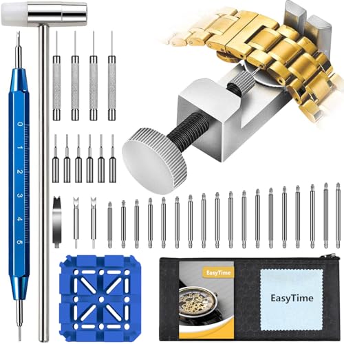 Image of EasyTime Watch Link Removal Tool Kit Watch Repair Kit with Watch Band Tool, Watch Adjustment Remover Tool with 108 PCS of Spring Bars and User Manual, Used to Adjust Bracelet and Replace Strap