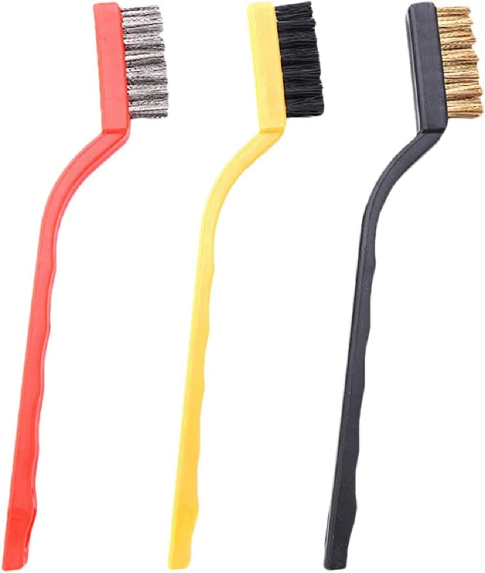 Wire Brush Set |Scratch Brush |Cleaning & Detailing Tool For Kitchen, Home, Polishing, Rust & Corrosion Removal, Slag, Paint Remove, 3in1 Wire Brush Set With Nylon/Brass/Steel (Pack of 2 (6 Brush)) (B0BTFF3JR2) Amazon Price History, Amazon Price Tracker
