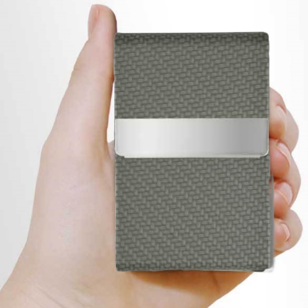 Porte-Cartes de Visite, boîtier en métal PU, Garde Les Cartes de Visite intactes, Mince et Portable, Tient dans la Poche, Convient aux Affaires, aux Voyages, à Un Usage Quotidien (Vert)
