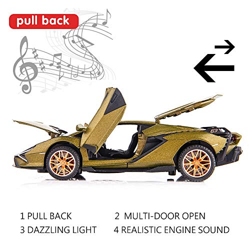 Modelo de Auto Lamborghini Sian FKP37 a Escala 1:32 miniatura 3