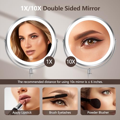 Espejo Maquillaje Redondo 8" Iluminado Doble Vista miniatura 5