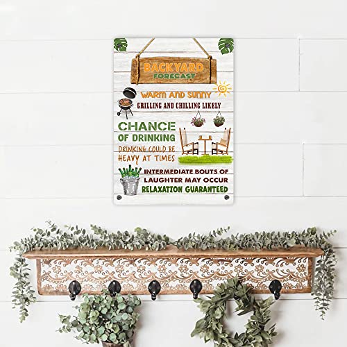 Wodoro Vintage Backyard Rules Metal Tin Sign Wall Plaque 12X16 Inches, Garden Yard Decorations, Backyard Bar & Grill Bbq Party Pool Poolside Porch Deck Patio Fire Pit Outdoor Outside Bar Pub Sign #TOP6