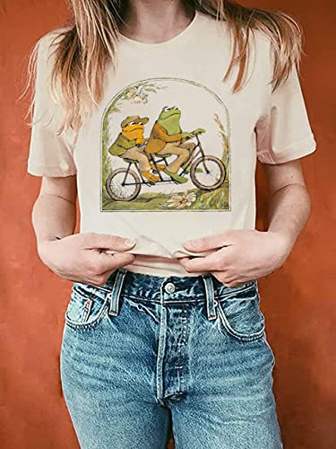 Frog Shirt for Women Classic Book T-Shirt Vintage Graphic Tee Tops Book Lovers Shirt Funny Teacher Shirt3