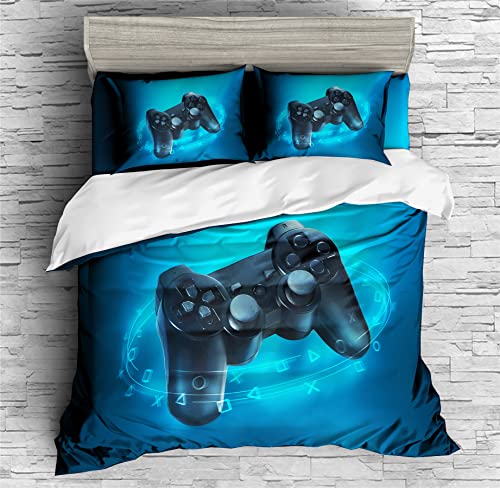 NYLIN Juego De Ropa De Cama Gamepad Retro Funda Nórdica Jugadores Equipamiento para Juegos Colcha 3/4PCS Fundas Edredón Nórdico/Almohada/Sábanas (03,220×230cm-Cama 150/160-4PCS)
