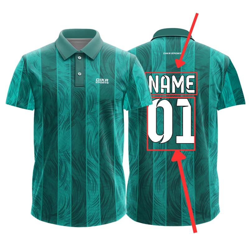 Dika Sports Custom Sports Cricket Jersey Customise t-Shirt for Men Personalised Name | 2 Year to 5XL