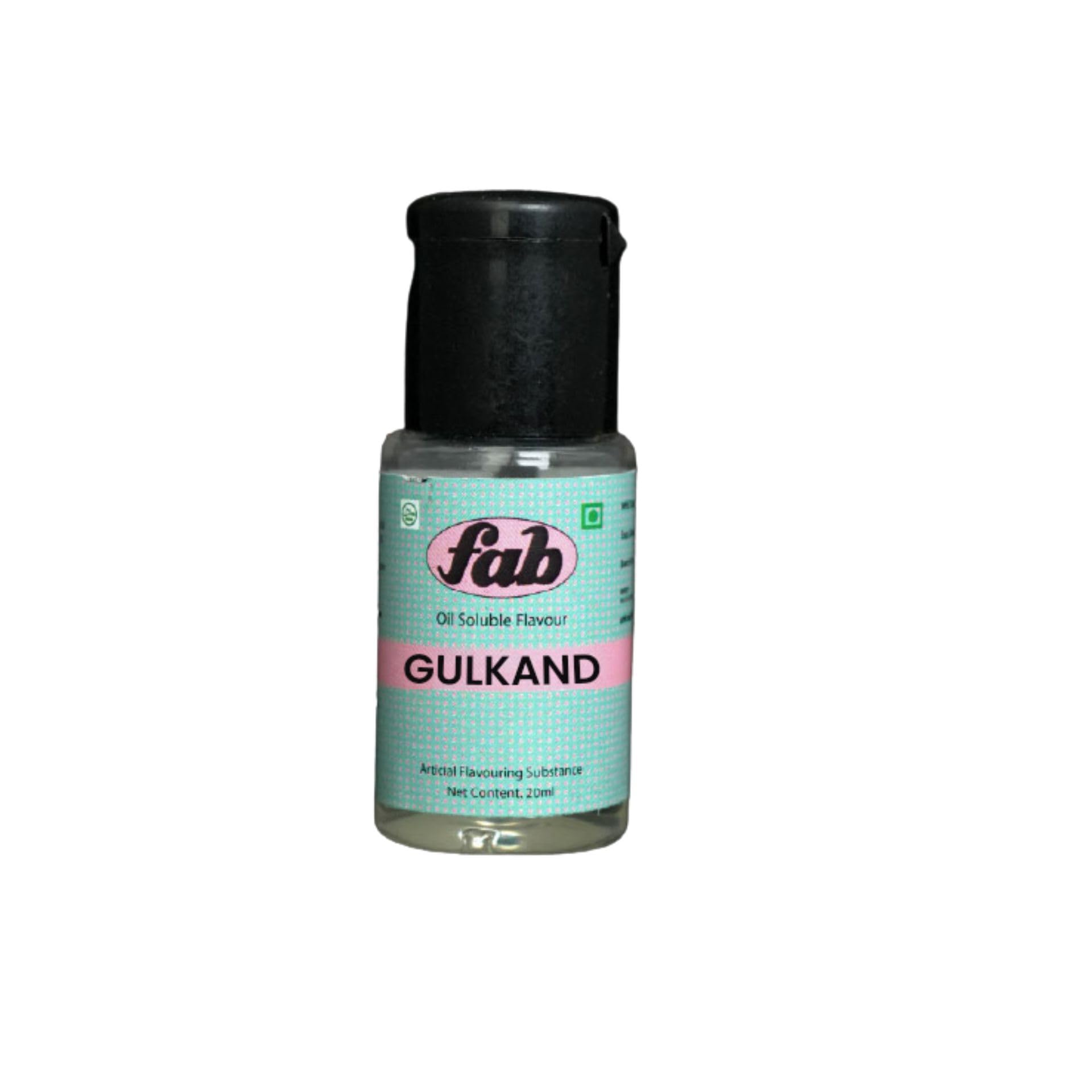 Fab Oil Soluble Flavour For Chocolates Indian sweets Ice creams Desserts Quantity 20ML (Gulkand)