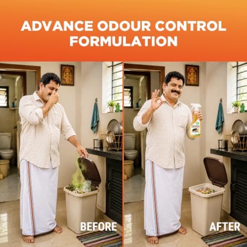 Image of Bioclean ODONOX - Garbage Odour Eliminator Spray | Destroys Bad Smell from Garbage | Made for Wet Waste, Organica Waste, Dustbins & Garbage Waste | Trash Bin Spray 500ml