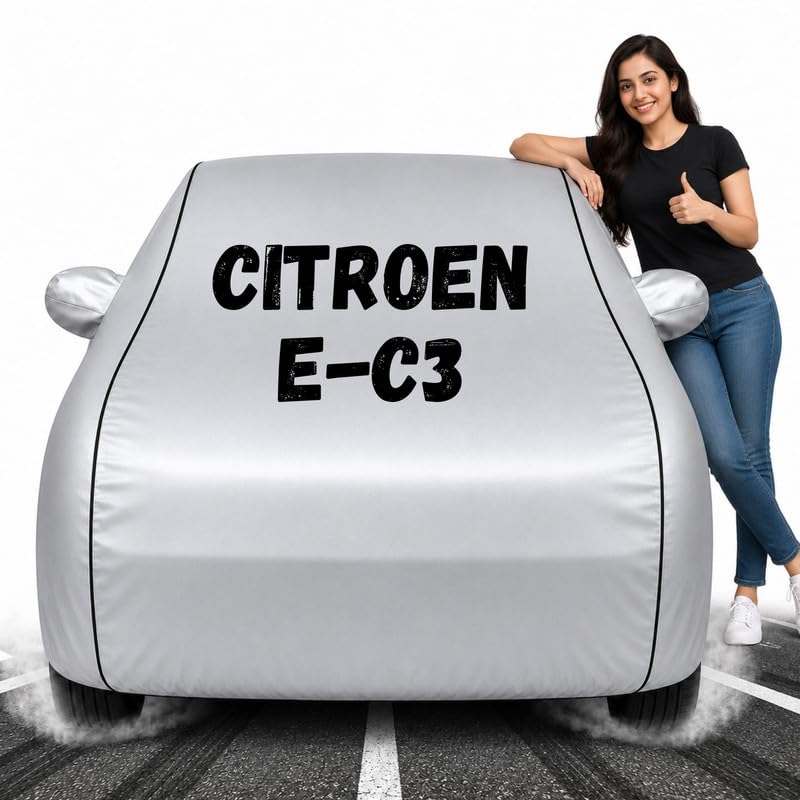 Image of Custom Fit Silver 100% Waterproof eC3 Car Cover | Polyester Car Body Covers for Rain & Sun | UV Protection, Dustproof, Scratch Resistant, Windproof, Heat Resistant