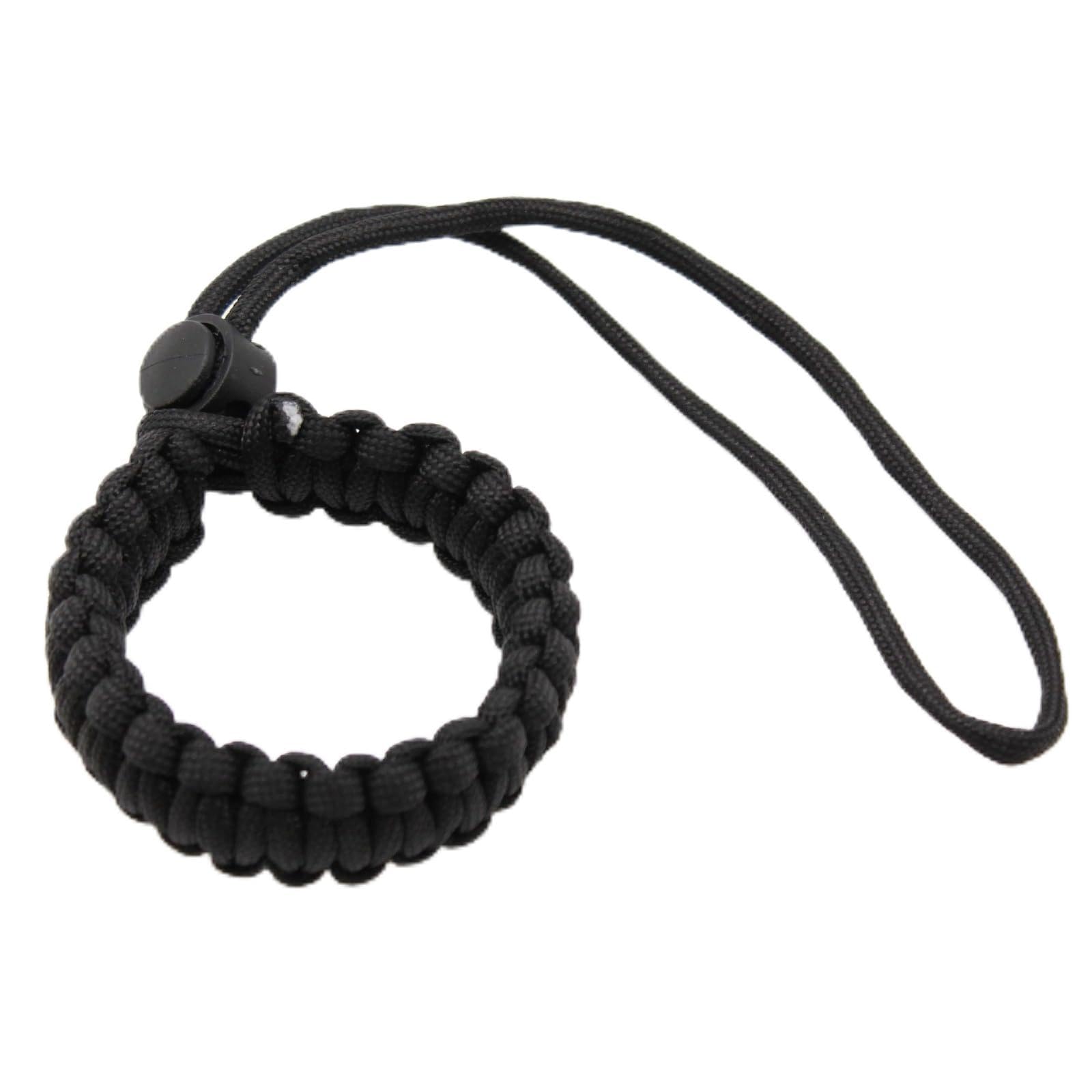 Generisch Kamera-Handgelenkband Paracord Schnellverschluss-Handschlaufe mit gewebtem Regenschirmseil für sicheres und bequemes Tragen Schwarz 01