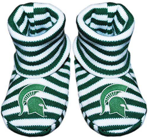 Michigan State University Spartans Newborn Baby Striped Bootie Sock