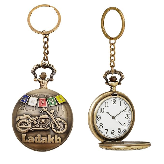 Image of Pocket Watch Metal Keychain Retro Vintage for Gifting With Key Ring Anti-Rust